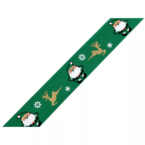 Karácsonyi ripsszalag glitteres 25 mm grosgrain - 2 zöld (45 m-es csomagolás) Karácsonyi ripsszalag glitteres 25 mm grosgrain - 2 zöld (45 m-es csomagolás)