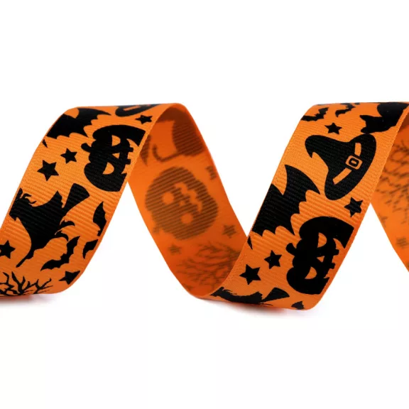 Ripsz szalag Halloween szélessége 25 mm grosgrain - 2 narancssárga Dinnye Ripsz szalag Halloween szélessége 25 mm grosgrain - 2 narancssárga Dinnye