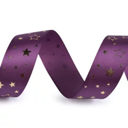 Karácsonyi szalag csillagok széles 25 mm