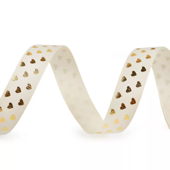 Ripsz szalag szív Grosgrain 15 mm - 2 krém világos arany (90 m-es csomagolás) Ripsz szalag szív Grosgrain 15 mm - 2 krém világos arany (90 m-es csomagolás)