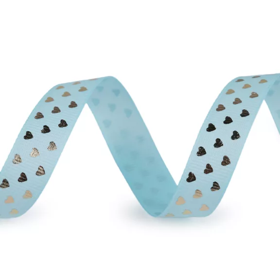 Ripsz szalag szív Grosgrain 15 mm - 4 világoskék arany (90 m-es csomagolás) Ripsz szalag szív Grosgrain 15 mm - 4 világoskék arany (90 m-es csomagolás)