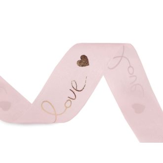   Sifon / monofil szalag metalikus mintával love széles 25 mm