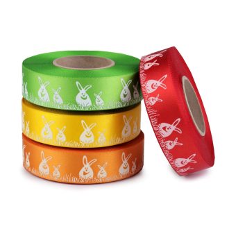 Szatén szalag húsvét szélessége 24 mm nyúl