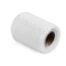 Tüll szalag ezüst pettyek széles 10 cm - fehér ezüst (45 m-os csomagolás) Tüll szalag ezüst pettyek széles 10 cm - fehér ezüst (45 m-os csomagolás)