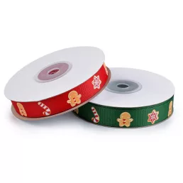 Karácsonyi grosgrain szalag széles 15 mm ripsz