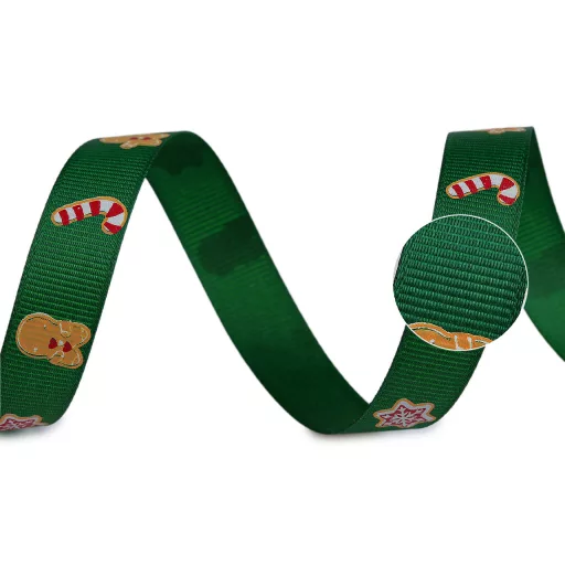 Karácsonyi grosgrain szalag széles 15 mm ripsz