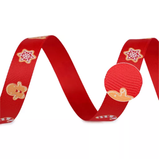 Karácsonyi grosgrain szalag széles 15 mm ripsz