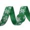 Karácsonyi grosgrain szalag glitteres széles 15 mm ripsz - 2 zöld (22,5 m-es csomagolás)