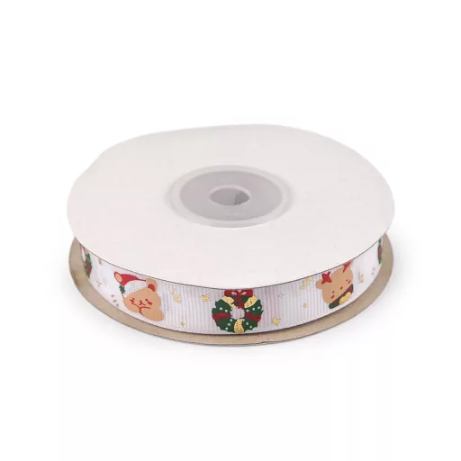 Karácsonyi grosgrain szalag széles 15 mm