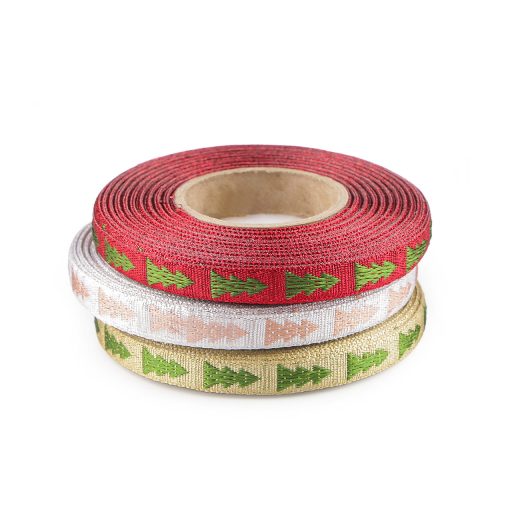 Karácsonyi szalag metál hatású széles 10 mm