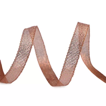   Brokát szalag lurexszel széles 10 mm - 5007 rézszínű (100 m-os csomagolás)