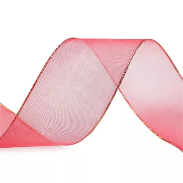   Monofil szalag lurexszel széles 40 mm - 645 piros arany (100 m-os csomagolás)