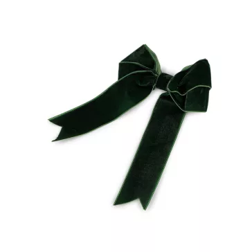   Karácsonyi bársony dupla masni 13x18 cm - 4 zöld sötét (48 db-os csomagolás)