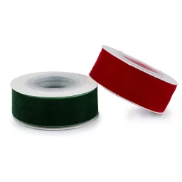   Bársony szalag karácsonyi színekben széles 25 mm tekercs 2,7 m