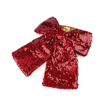   Karácsonyi flitteres masni XXL 30x34 cm - piros (1 db-os csomagolás)