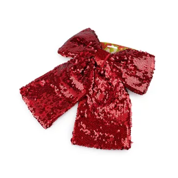   Karácsonyi flitteres masni XXL 30x34 cm - piros (2 db-os csomagolás)
