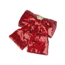 Karácsonyi flitteres masni XL 26x26 cm - piros (1 db-os csomagolás)