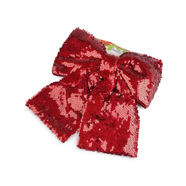   Karácsonyi flitteres masni XL 26x26 cm - piros (1 db-os csomagolás)
