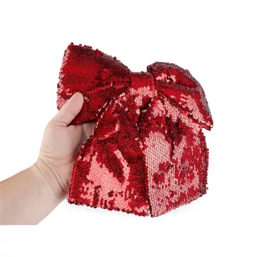   Karácsonyi flitteres masni XL 26x26 cm - piros (1 db-os csomagolás)