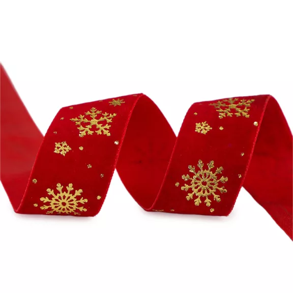 Karácsonyi bársony szalag 25 mm széles - 1 piros arany (9 m-os csomagolás) Karácsonyi bársony szalag 25 mm széles - 1 piros arany (9 m-os csomagolás)