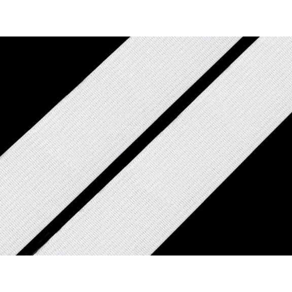 Lapos gumiszalag szélessége 20 mm szövött - 2 (100 %) fehér (25 m-es csomagolás) Lapos gumiszalag szélessége 20 mm szövött - 2 (100 %) fehér (25 m-es csomagolás)