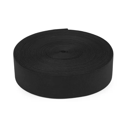 Sima gumi szalag szélesség 50 mm szövött fekete