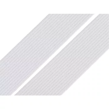   Lapos gumiszalag 20 mm-es szövött szines CSEH TERMÉK - REZ00 Off White (25 m-es csomagolás)