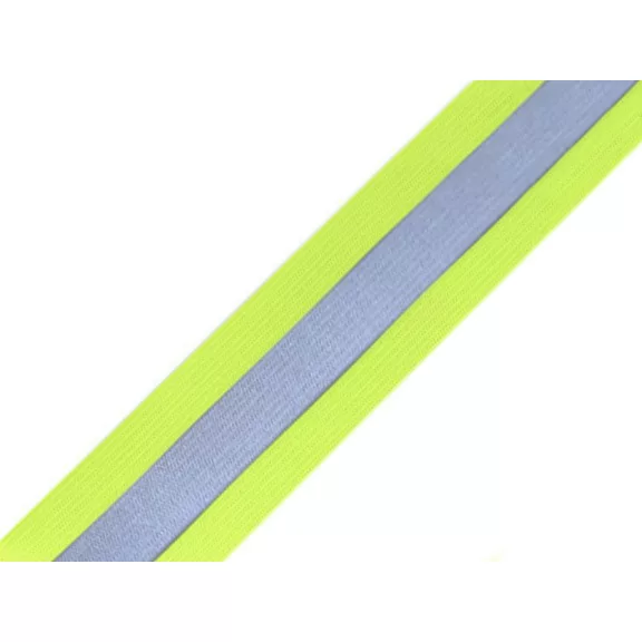 Gumi fényvisszaverő pánttal szélessége 40 mm - 2 vakító sárgászöld neon Gumi fényvisszaverő pánttal szélessége 40 mm - 2 vakító sárgászöld neon
