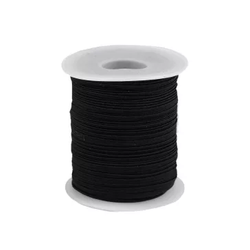 Gumipertli 3 mm lapos gumi - 5 fekete (50 m-es csomagolás)