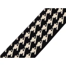 Puha gumi szalag széles 40 mm kakas lábnyom mintás