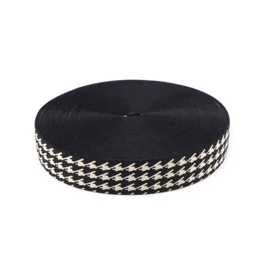 Puha gumi szalag széles 40 mm kakas lábnyom mintás