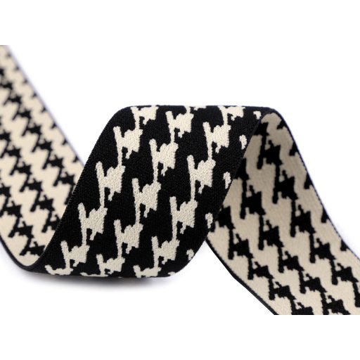 Puha gumi szalag széles 40 mm kakas lábnyom mintás