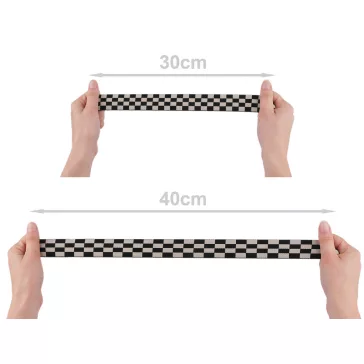   Kockamintás gumi szalag puha 30 mm - fekete kocka (40 m-os csomagolás)