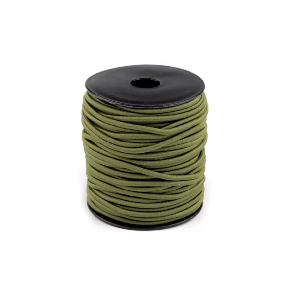 Gömbölyű gumi Ø3 mm - 14 khaki (25 m-os csomagolás) Gömbölyű gumi Ø3 mm - 14 khaki (25 m-os csomagolás)