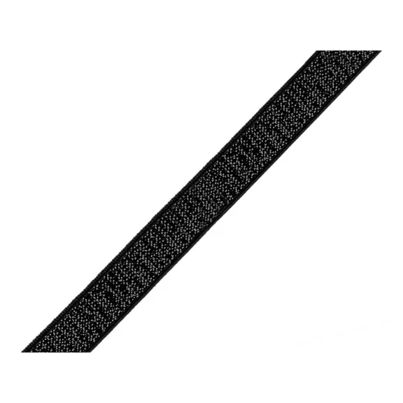 Brokát gumi / vállpánt szélessége 10 mm lurexszel - 2 fekete (54 m-os csomagolás) Brokát gumi / vállpánt szélessége 10 mm lurexszel - 2 fekete (54 m-os csomagolás)