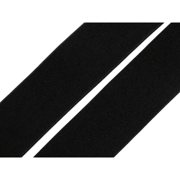 Szövött gumiszalag puha széles 30 mm - 2 fekete Szövött gumiszalag puha széles 30 mm - 2 fekete