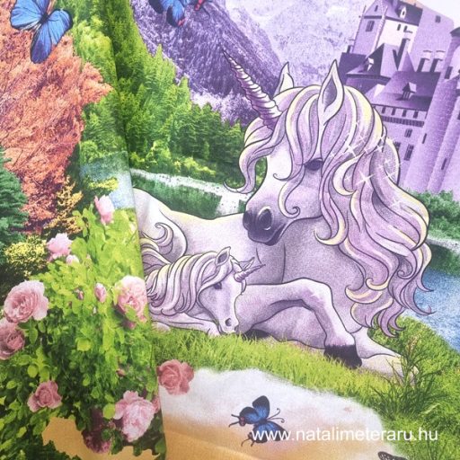 Prémium pamutvászon panelek varázslatos egyszarvú