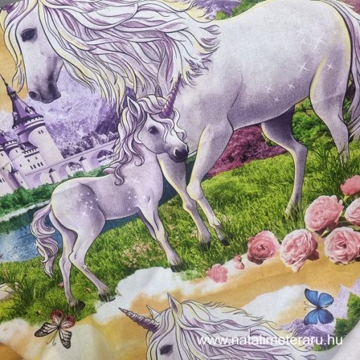 Prémium pamutvászon panelek varázslatos egyszarvú