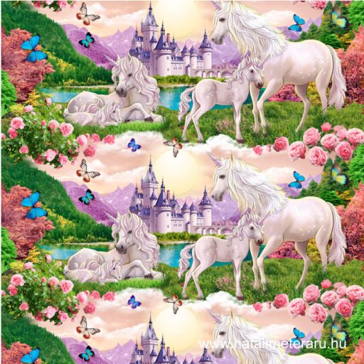 Prémium pamutvászon panelek varázslatos egyszarvú