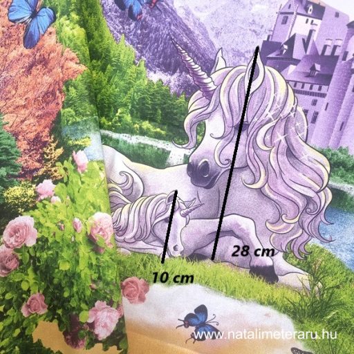 Prémium pamutvászon panelek varázslatos egyszarvú