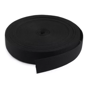 Pamut heveder 40 mm gurtni - fekete (50 m-os csomagolás)