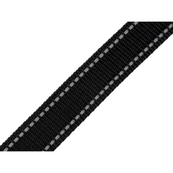 Heveder szélessége 25 mm fényvisszaverő steppeléssel - fekete Heveder szélessége 25 mm fényvisszaverő steppeléssel - fekete