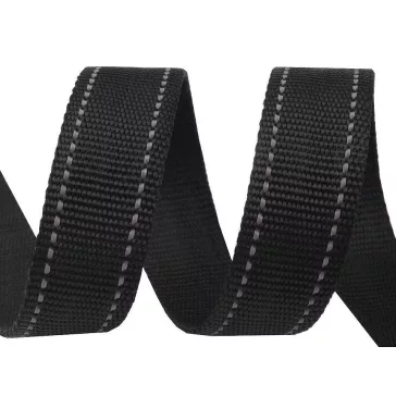   Polipropilénheveder, szélesség 30mm fényvisszaverő - 1 fekete 