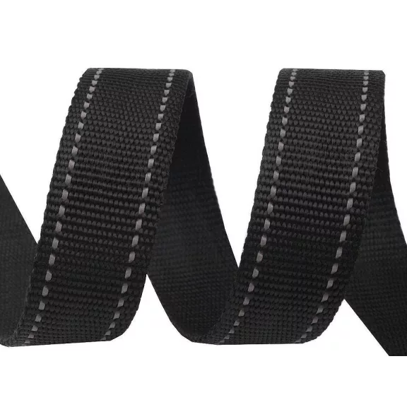 Polipropilénheveder, szélesség 30mm fényvisszaverő - 1 fekete Polipropilénheveder, szélesség 30mm fényvisszaverő - 1 fekete