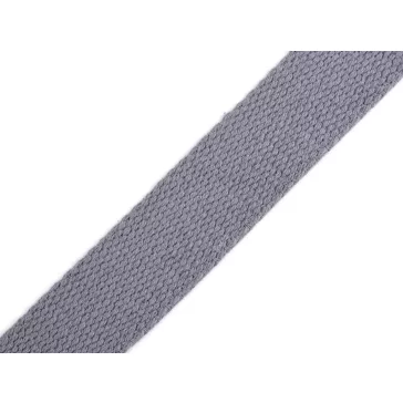   Pamut heveder szélessége 25 mm gurtni - 24 szürke (50 m-os csomagolás)