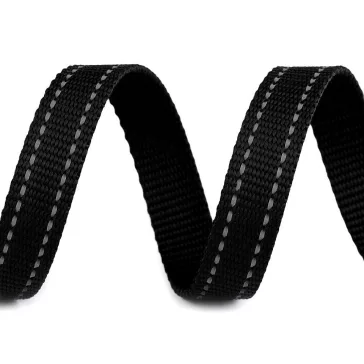  Heveder szélessége 20 mm fényvisszaverő steppeléssel - fekete 