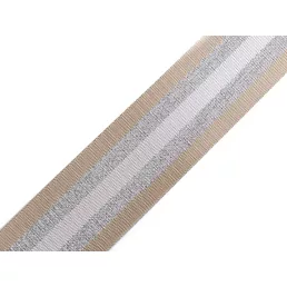 Sima kétoldalas hevederszalag lurexel szélessége 50 mm