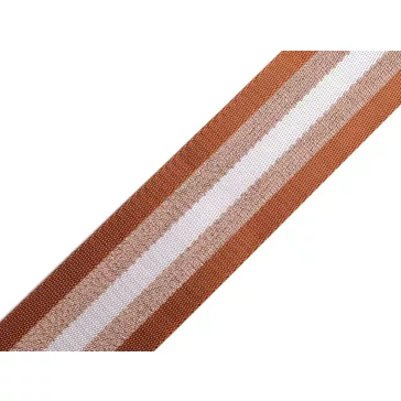   Sima kétoldalas hevederszalag lurexel szélessége 50 mm - 3 barna konyak réz színű 290577 