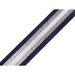 Sima kétoldalas hevederszalag lurexel szélessége 38 mm