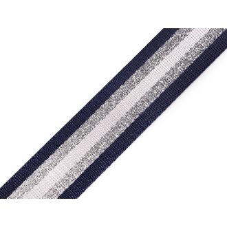 Sima kétoldalas hevederszalag lurexel szélessége 38 mm